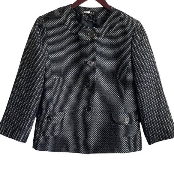 Alex Marie Jacket Women  Size 8 Black Oversize Blazer‎ Buttons Career Workwear - Picture 1 of 16